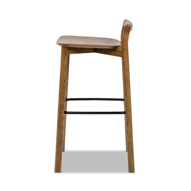 Sven 30" Modern Minimalist Low Back Wood Barstool by HouseOfZazla