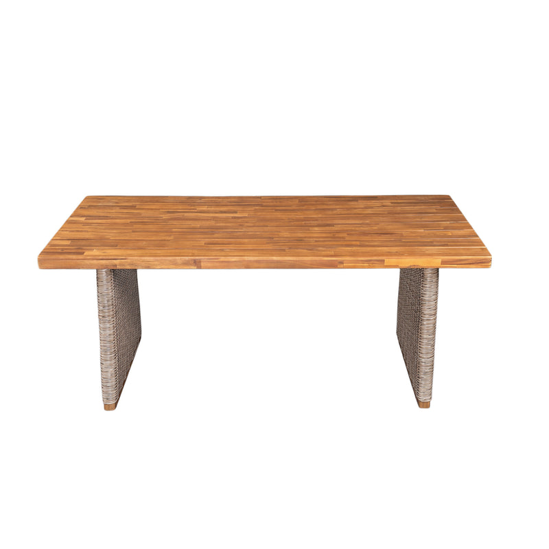 Outdoor Acacia Wood Dining Table, Teak Finish by HouseOfZazla