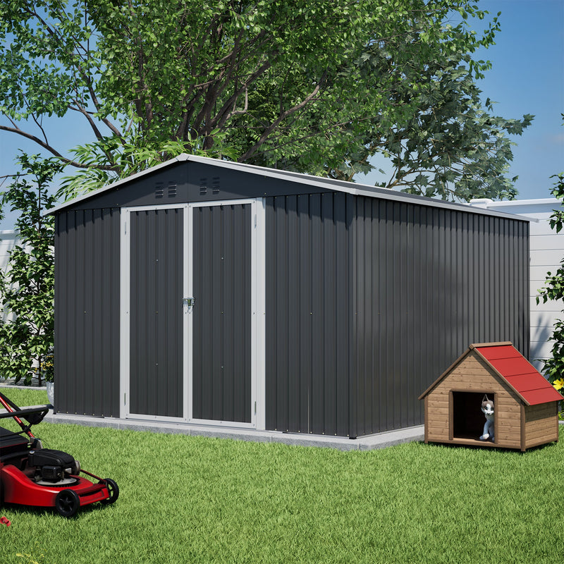 10x10 FT Large Outdoor Metal Storage Shed by HouseOfZazla
