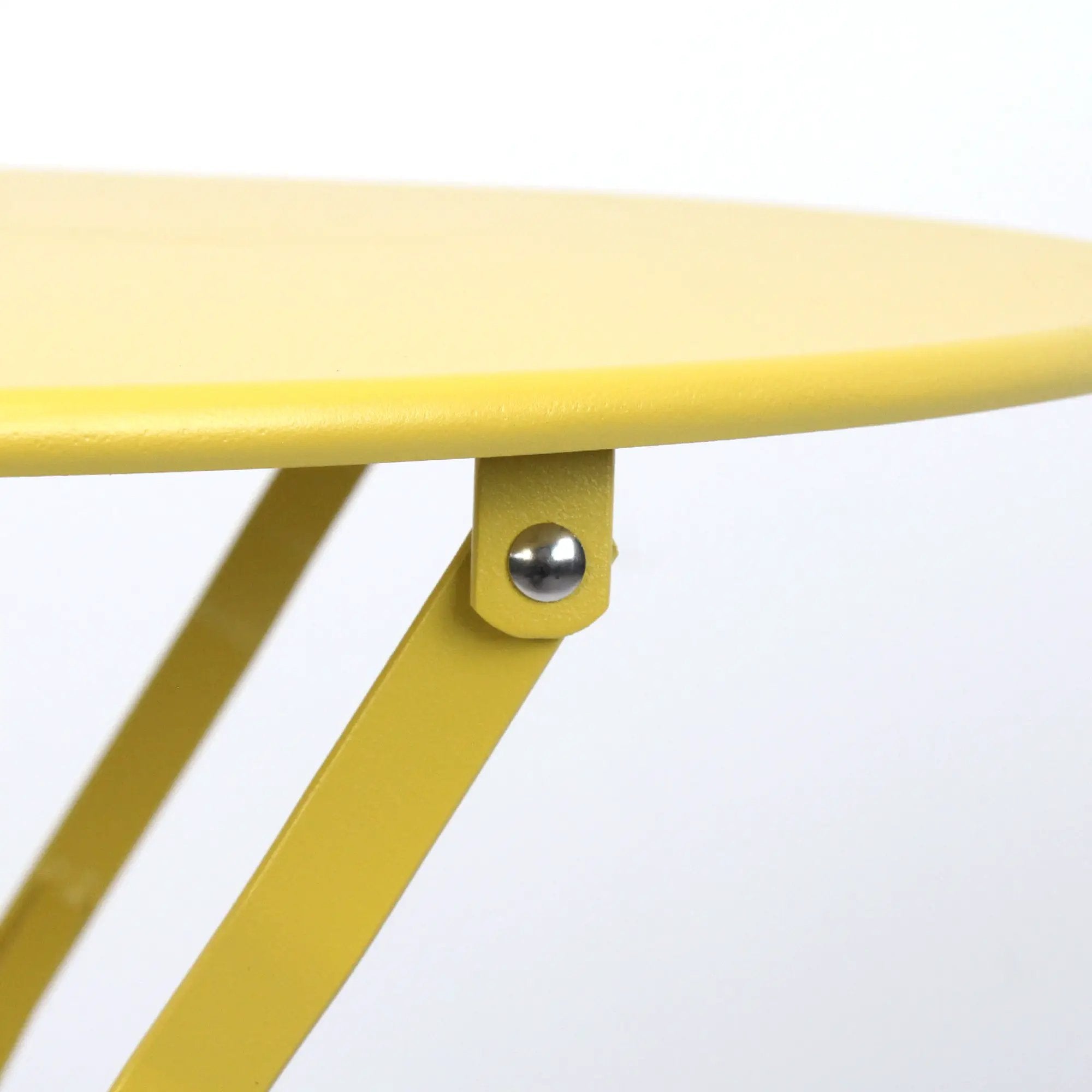 3 Pieces Patio Bistro Balcony Metal Chair Table Set - Yellow by HouseOfZazla