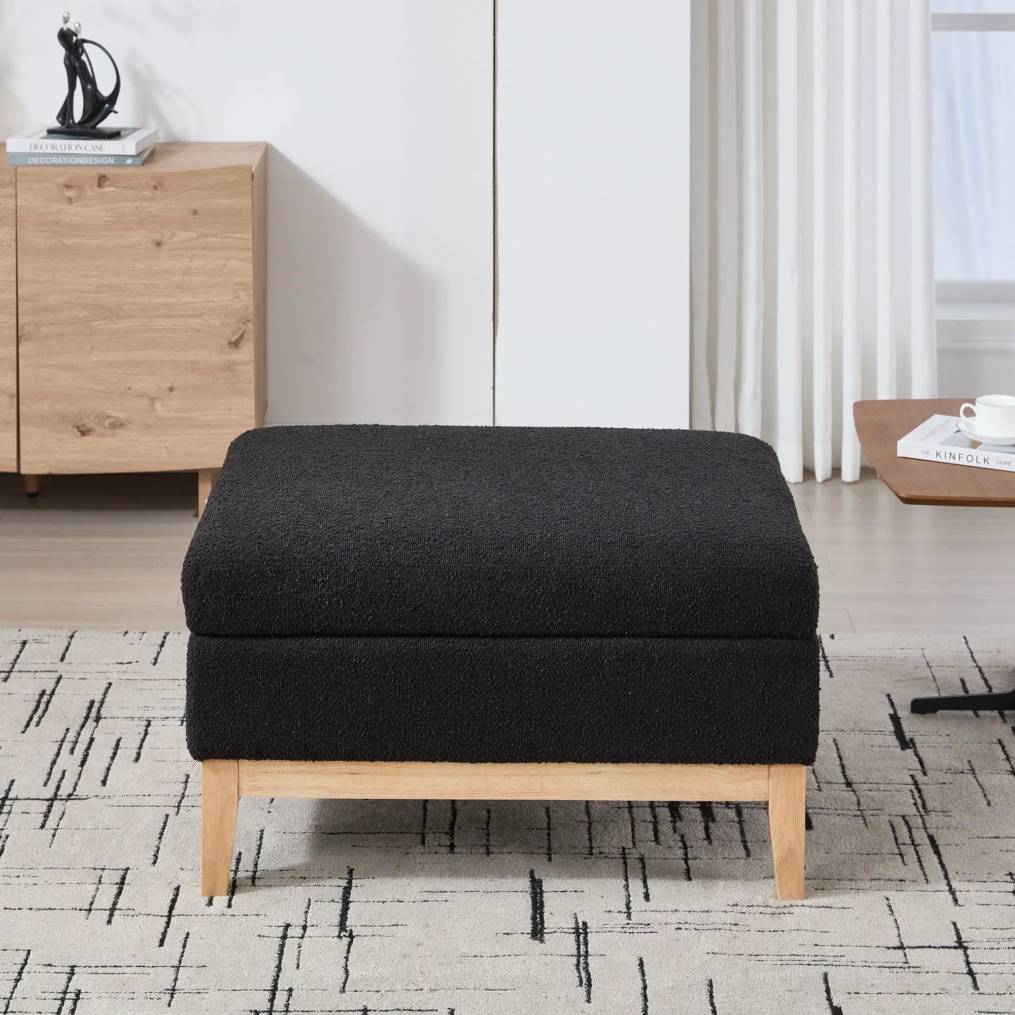 Upholstered Storage Ottoman With Reversible Lid Coffee Table, Foot Stool by Unique Piece Furniture