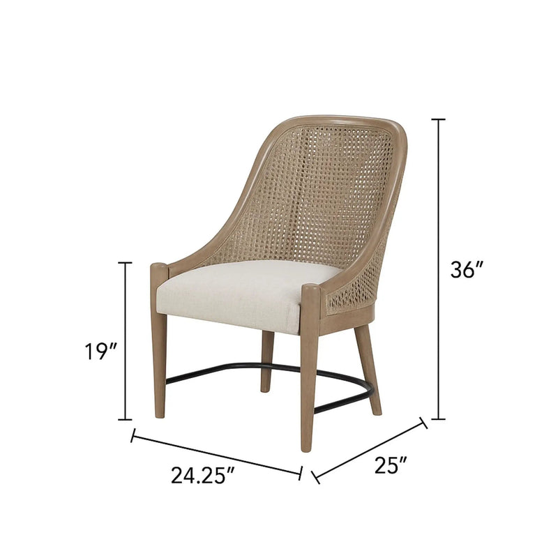 Cane Backed Host Chair Colored (Set of 2) - Sand by Unique Piece Furniture