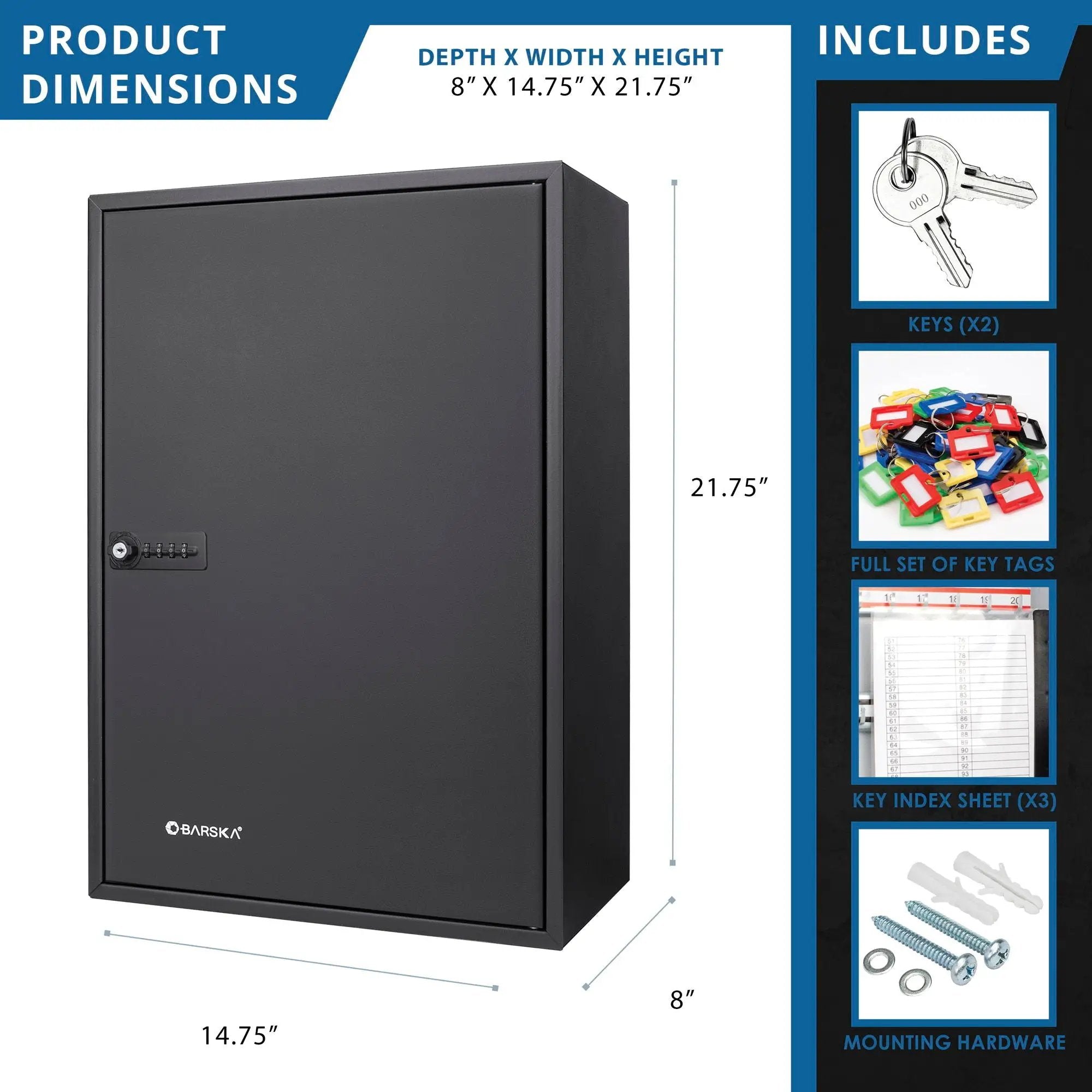 Adjustable Key Cabinet With Combination Lock by Unique Piece Furniture