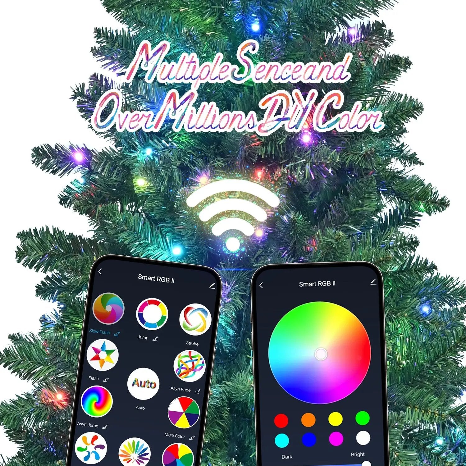 6ft Christmas Tree with WiFi-Controlled RGB Lights by HouseOfZazla