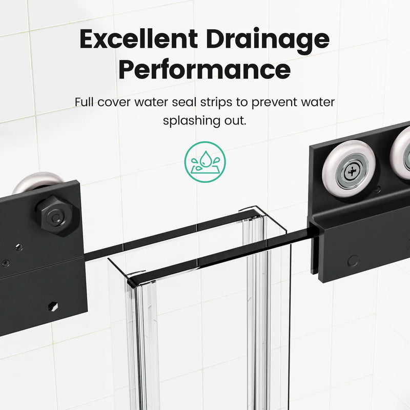 Semi-Frameless Double Sliding Shower Door, Bypass Shower Door, 1 / 4" (6Mm) Thick SGCC Tempered Glass Door by HouseOfZazla
