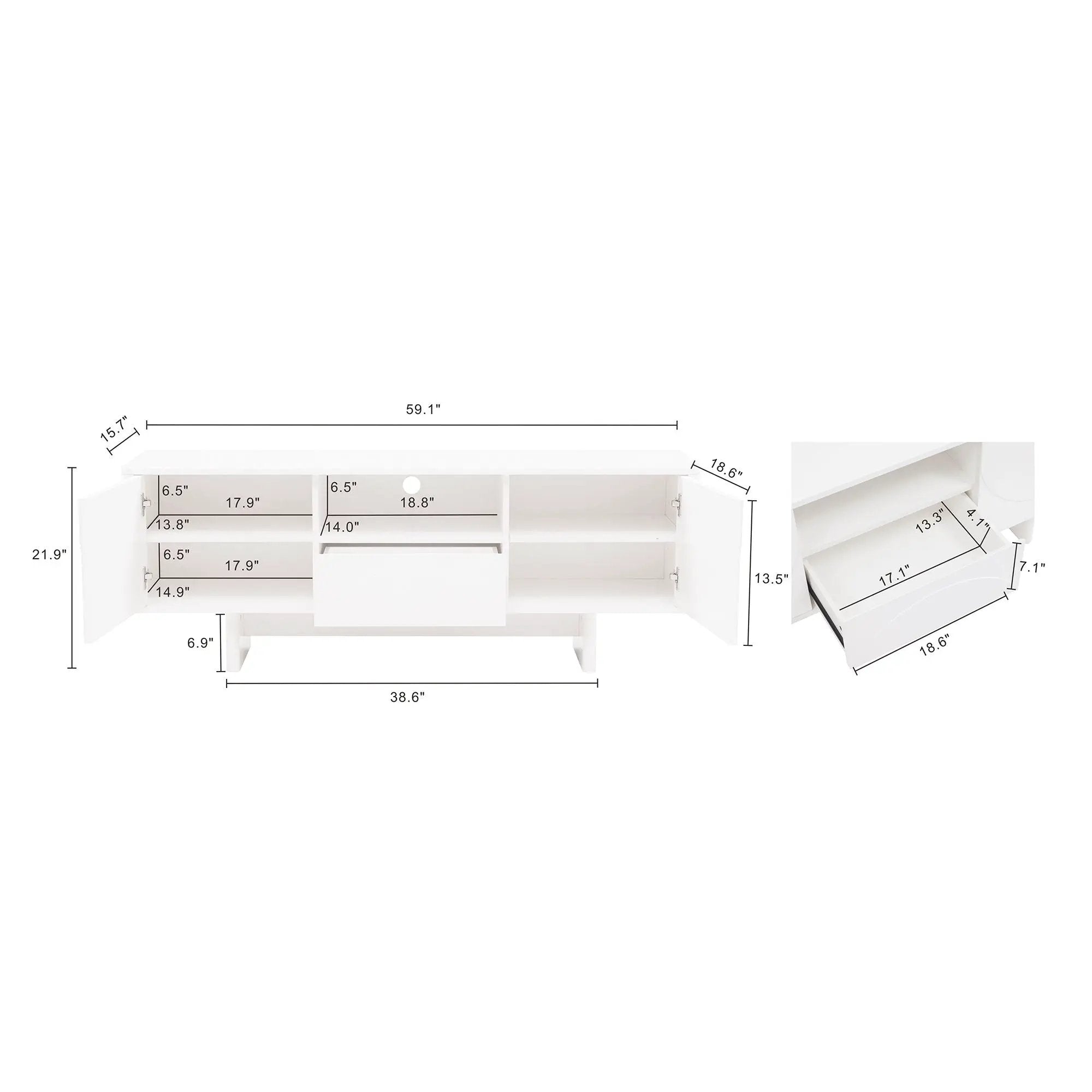 Ella - TV Stand With Adjustable Shelves by HouseOfZazla