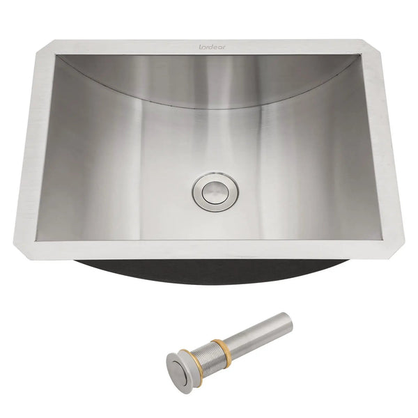 Undermount Bathroom Sink With Pop Up Drain, Brushed Nickel