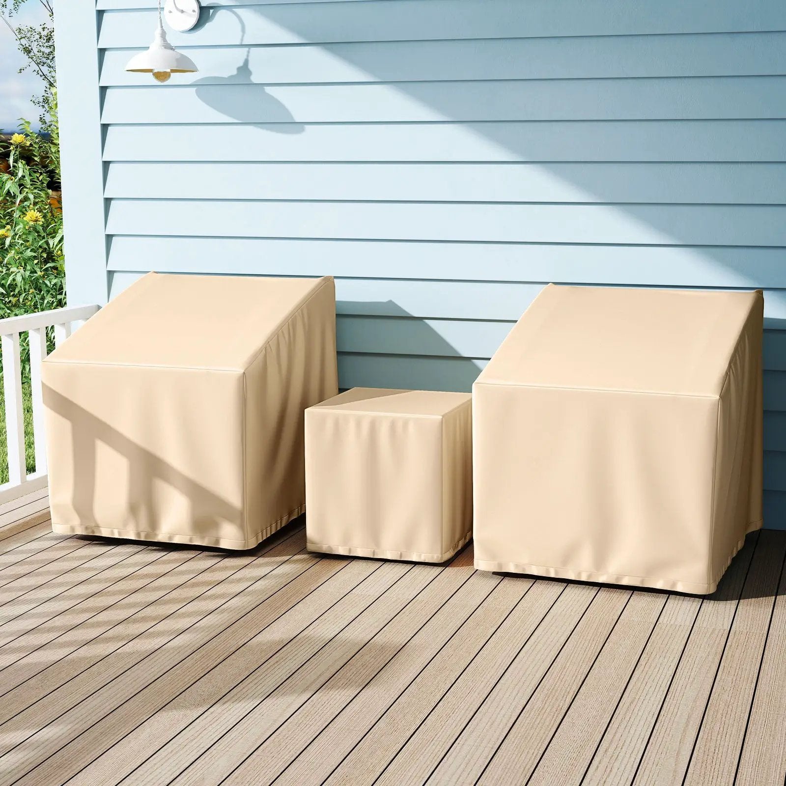 Patio Furniture Covers Waterproof Outdoor Conversation Covers for 3 Pieces Bistro Set-Beige by DirectDeals