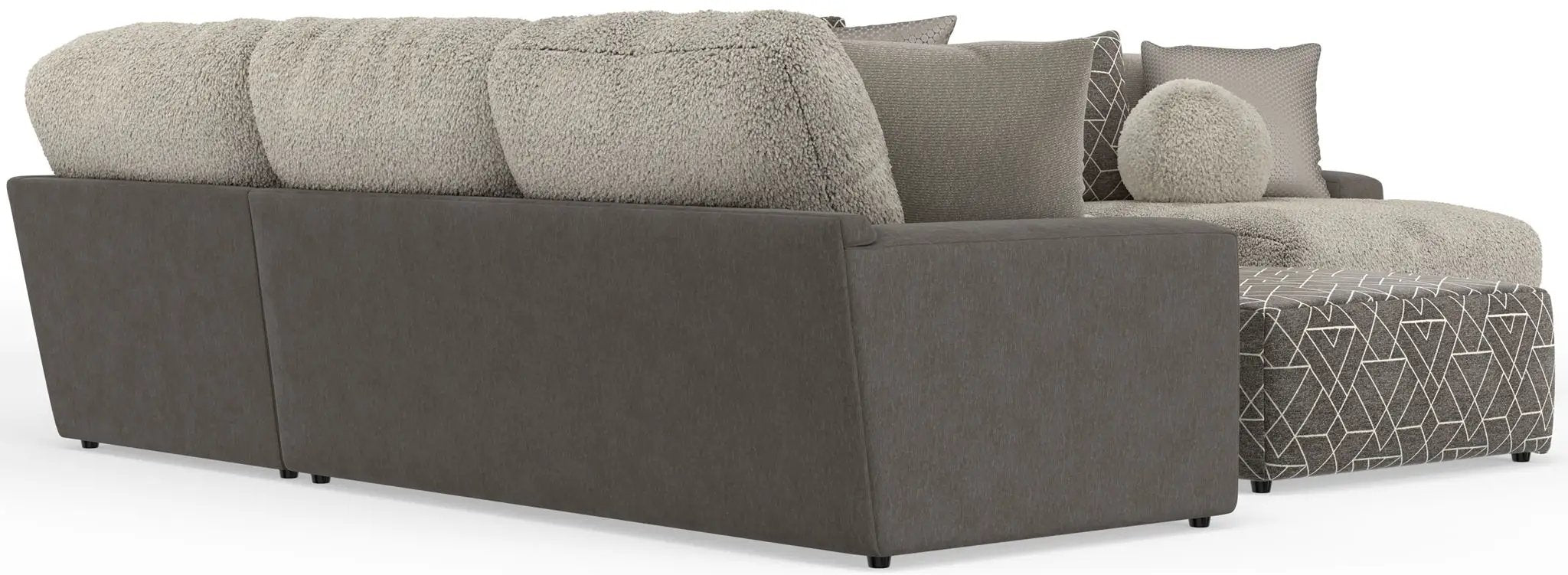 Canyon - 4 Piece Sectional With Cuddler Seat Cushions, Included Accent Pillows And Cocktail Ottoman (Right Side Facing Chaise) - Umber by Unique Piece Furniture
