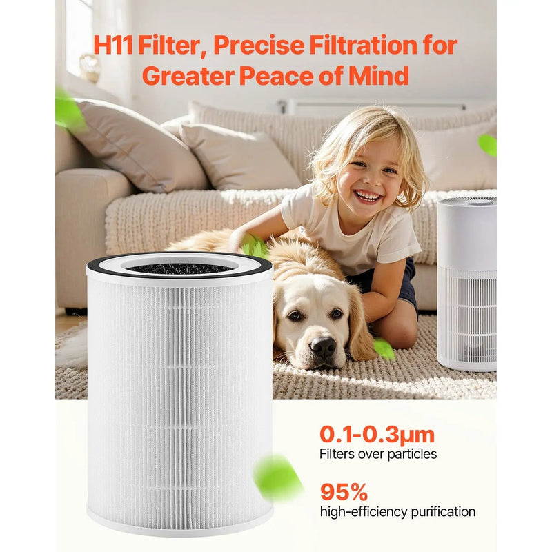 2-in-1 Air Purifier Replacement Filter H11 Filter with PET Pre-Filter by HouseOfZazla