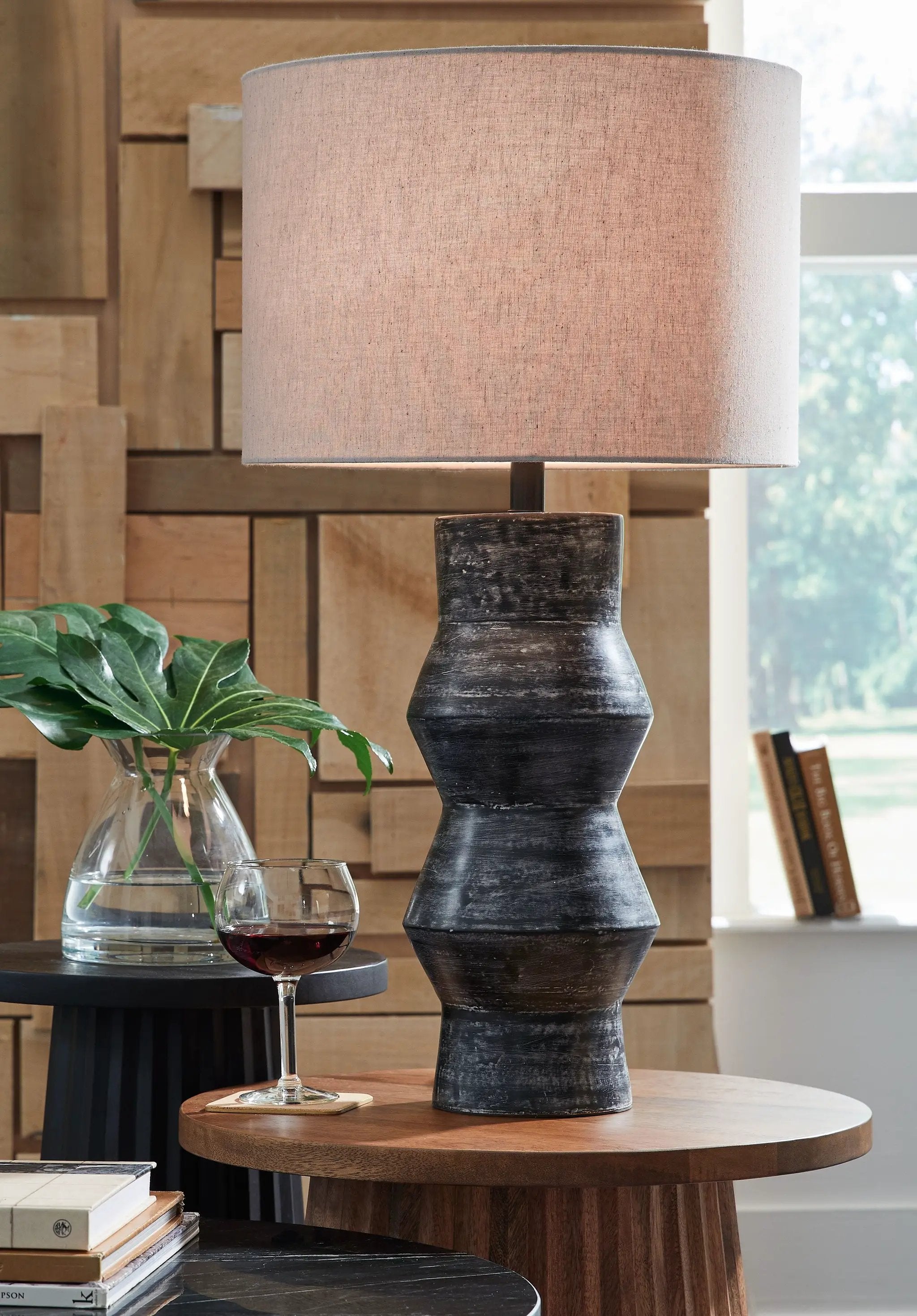 Kerbert - Terracotta Table Lamp - Distressed Black by Unique Piece Furniture