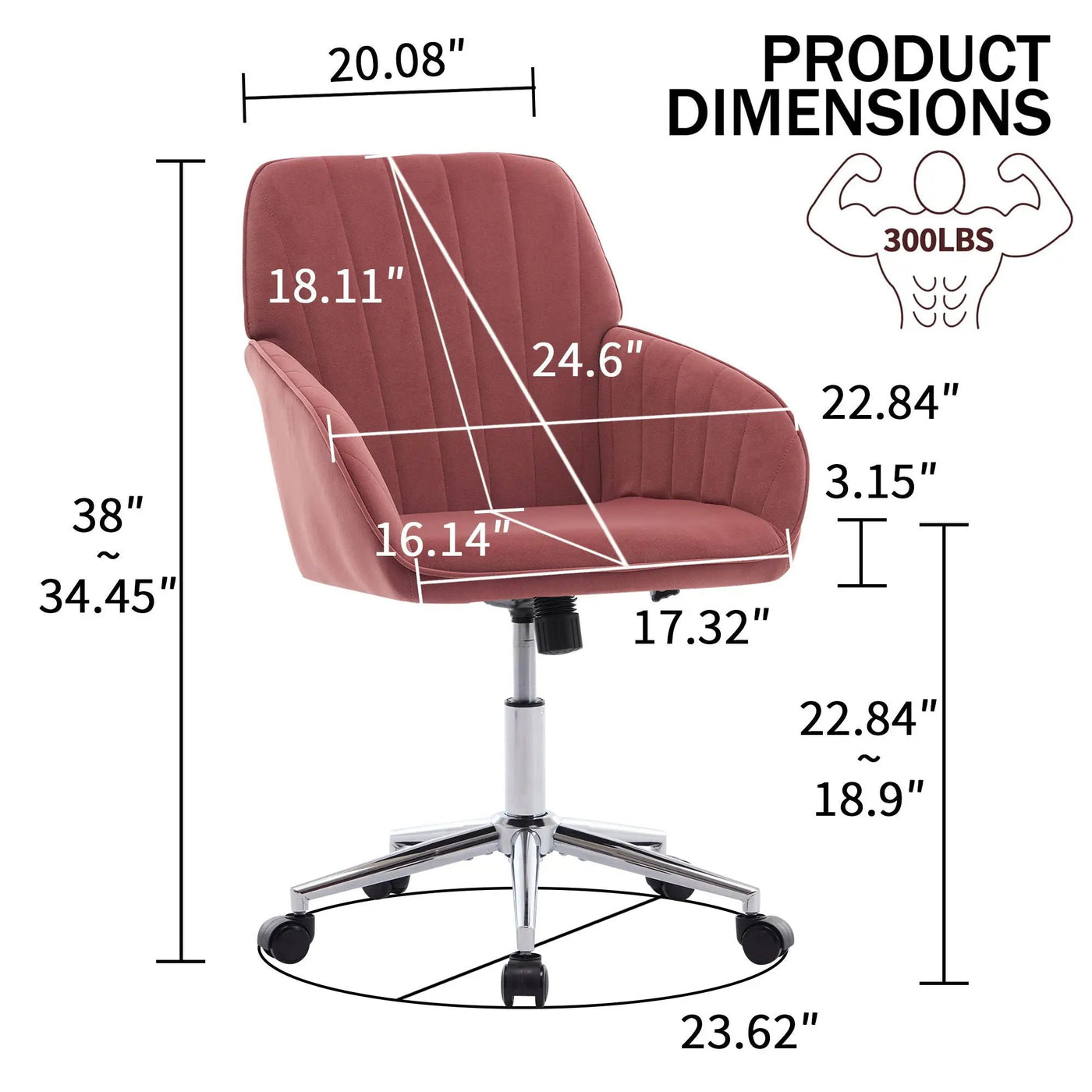 Adjustable Ergonomic Office Chair, Swivel Backrest Seat by HouseOfZazla