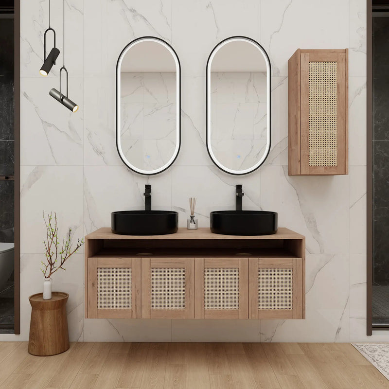 48" Bathroom Vanity with Ceramic Art Sink and Side Cabinet by HouseOfZazla