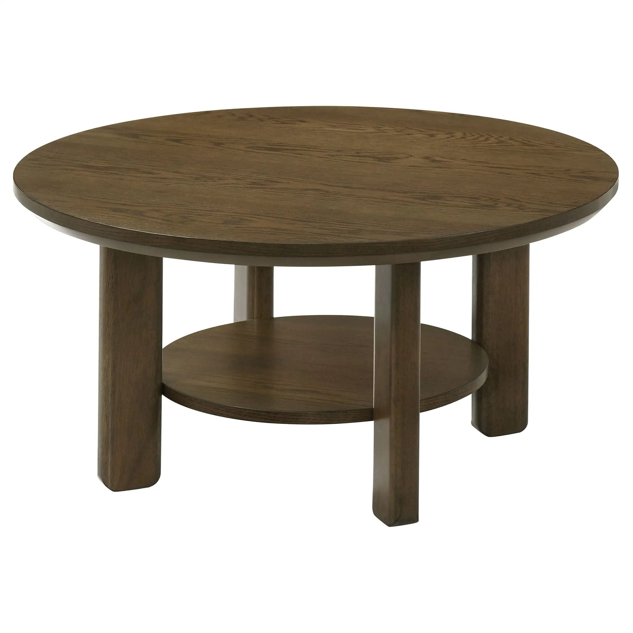 Ottowa 35-inch Round Wood Cocktail Coffee Table Brown by Unique Piece Furniture
