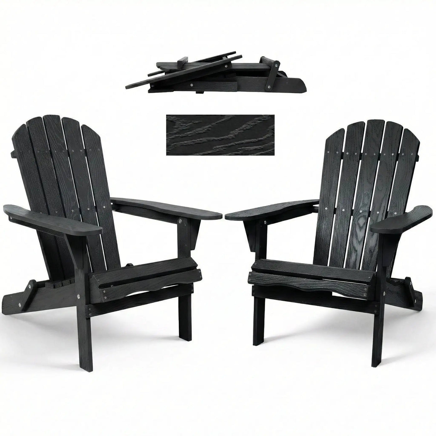 Folding Adirondack Lounge Chair With Embossed Grain Texture by HouseOfZazla