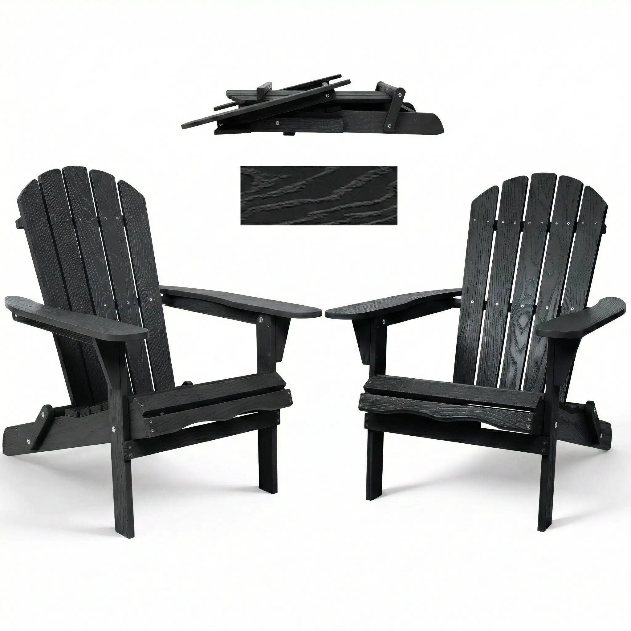Folding Adirondack Lounge Chair With Embossed Grain Texture by HouseOfZazla