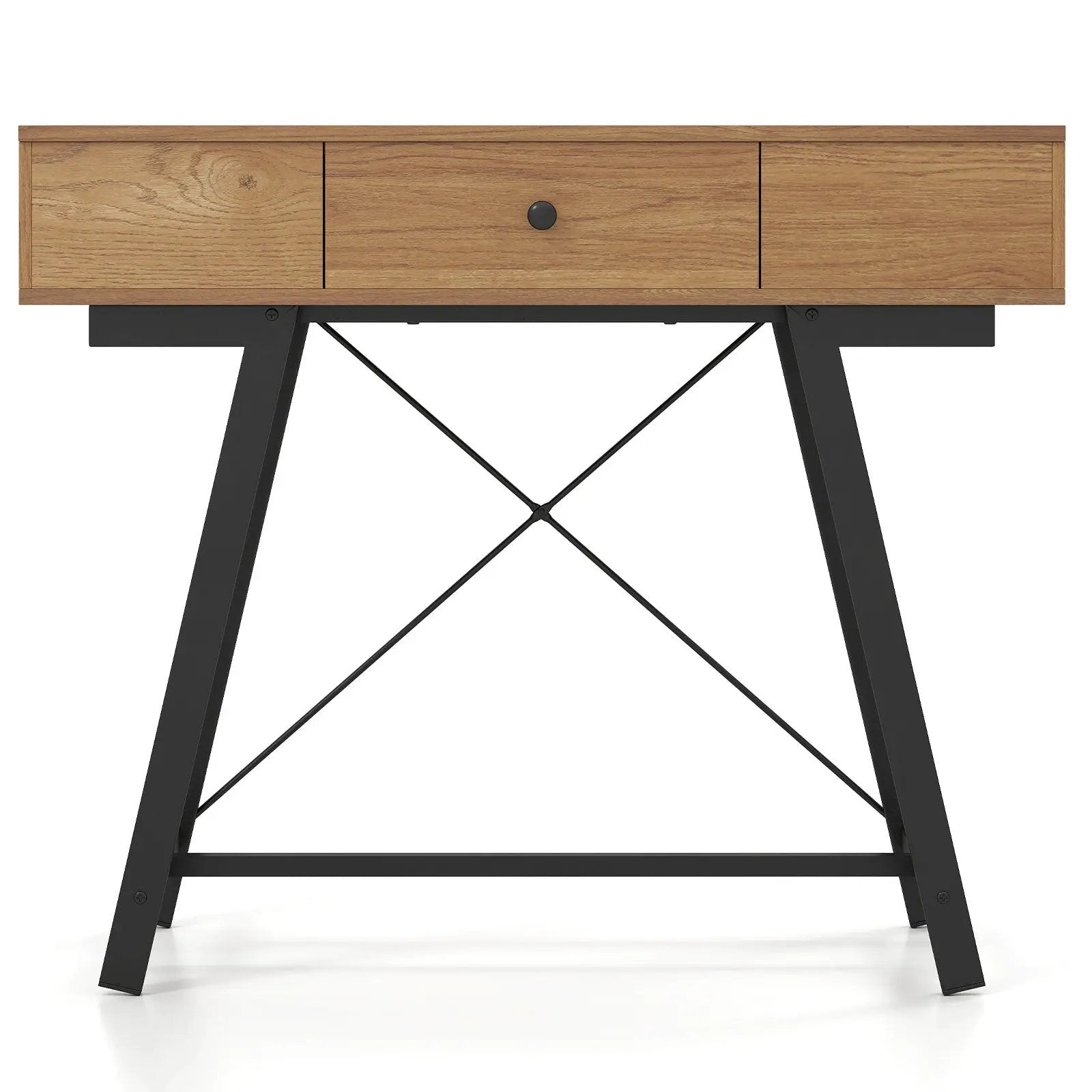 Vanity Desk with Flip Top Mirror Makeup Dressing Table-Rustic Brown by DirectDeals