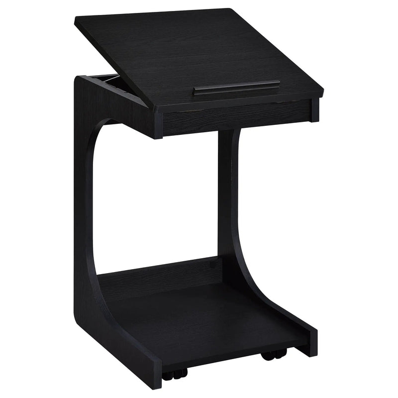 Ralston C-Shaped Lift-Top Sofa Side Table With Casters Black by Unique Piece Furniture