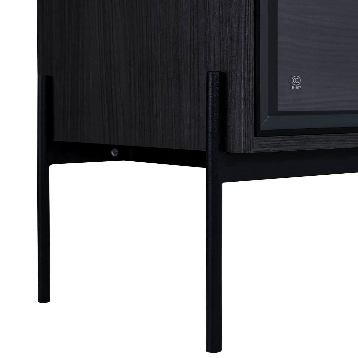 Modern Minimalist Style LED Curio Cabinet With Tempered Glass Door, Metal Legs by HouseOfZazla