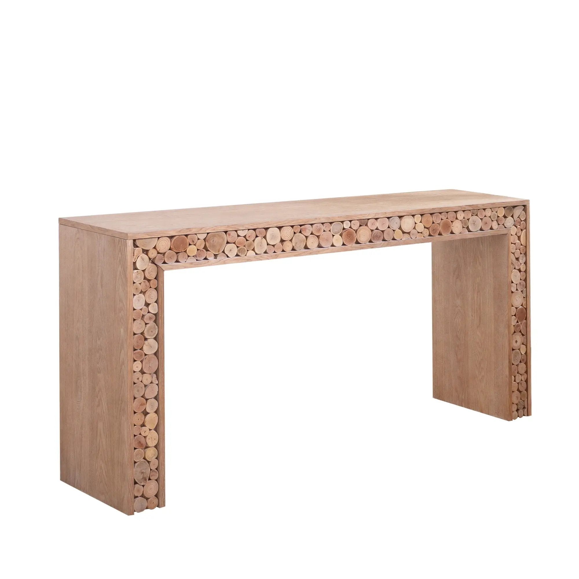 Rustic Wood Console Table With Natural Log Accents, Entryway Table, Narrow Sofa Table, Hallway Accent Table, Modern Farmhouse Style - Natural by Unique Piece Furniture