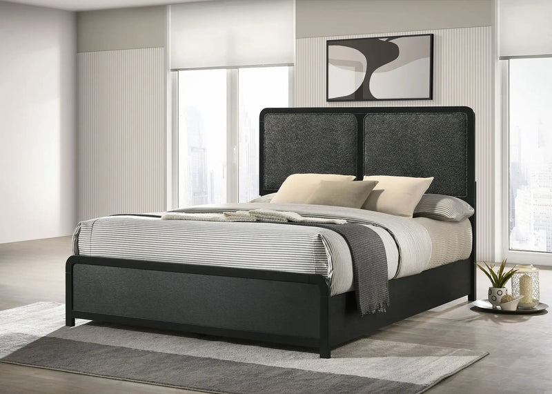 Cavelle 51-inch Upholstered Queen Panel Bed Black by Unique Piece Furniture