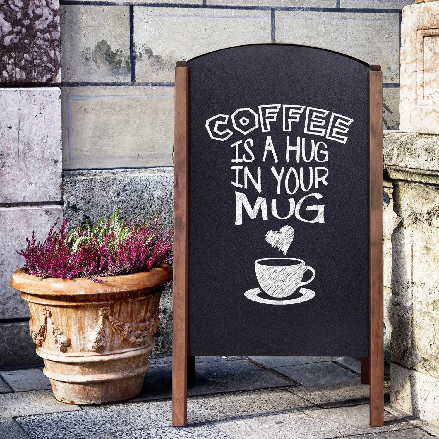 40 Inch Wood A-Frame Sidewalk Wedding Signage Chalkboard by DirectDeals