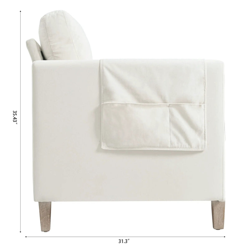 Comfortable Solid Wood Three-Seater Sofa, Soft Cushions, Durable And Long-Lasting, 79.5" Sofa Couch For Living Room by Unique Piece Furniture