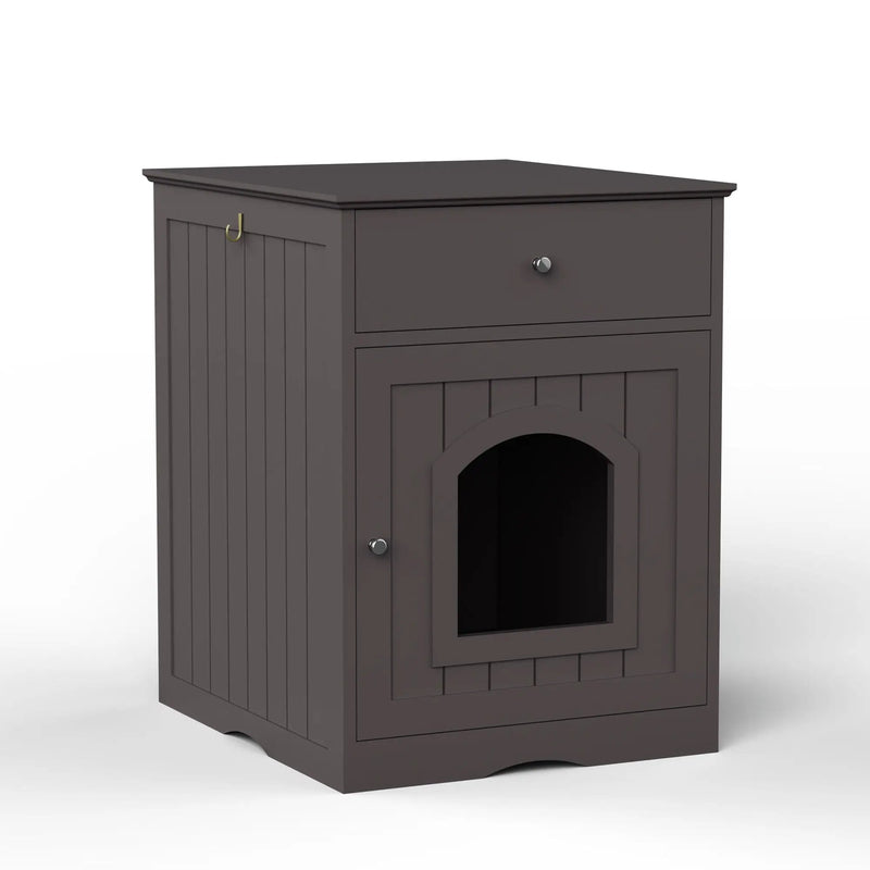 Pet House Cat Litter Box Enclosure With Drawer, Side Table by HouseOfZazla
