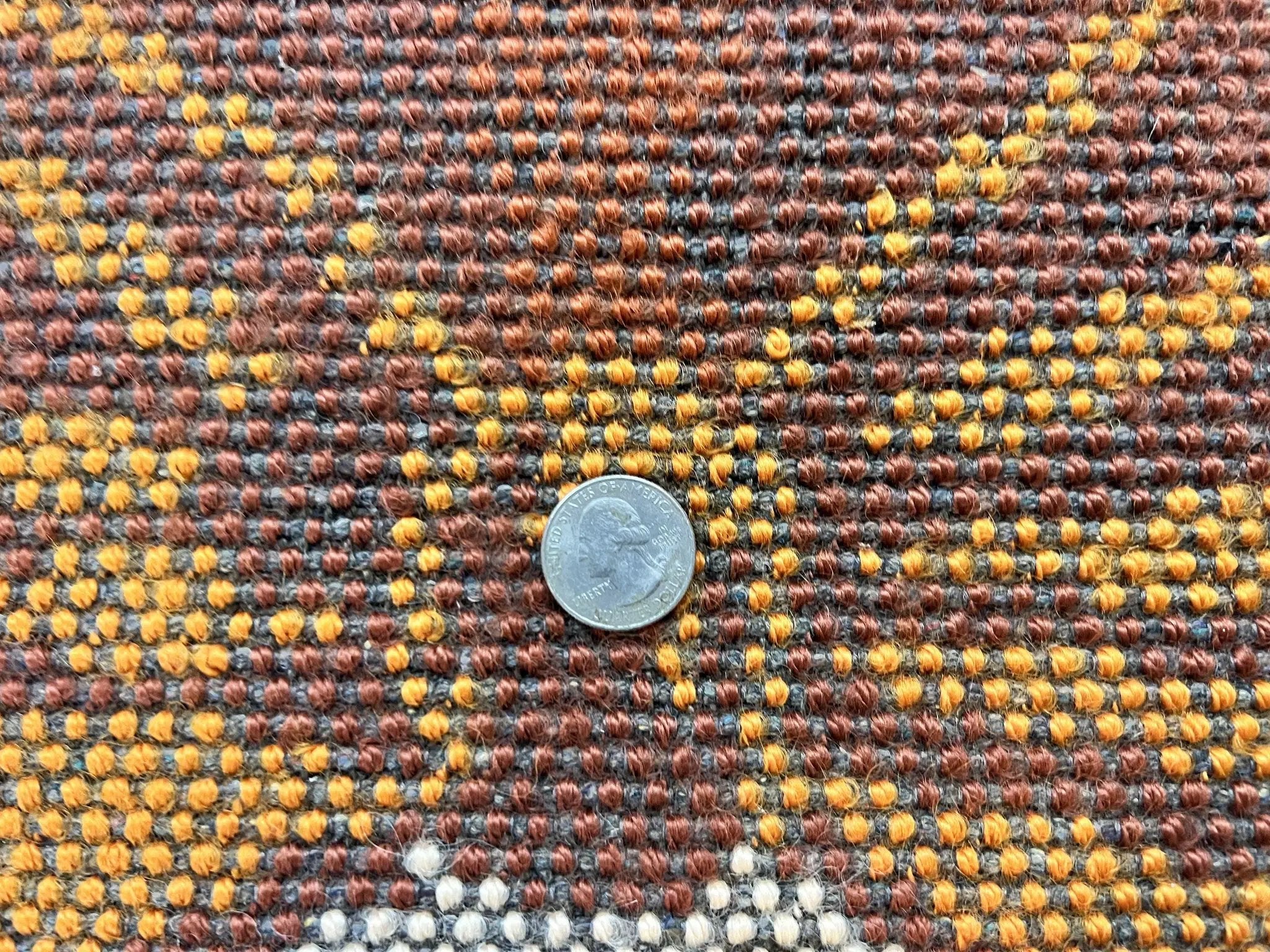 Rya Shag Rug 2x4, Rabbit in Top Hat, Wool, Orange, Vintage 1960s Danish Shag Rug by Jewel Rugs