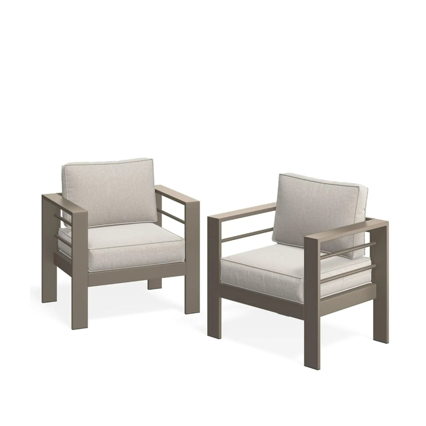 Modern All-Weather Patio Armchairs With Thick Cushions (Set of 2) by HouseOfZazla