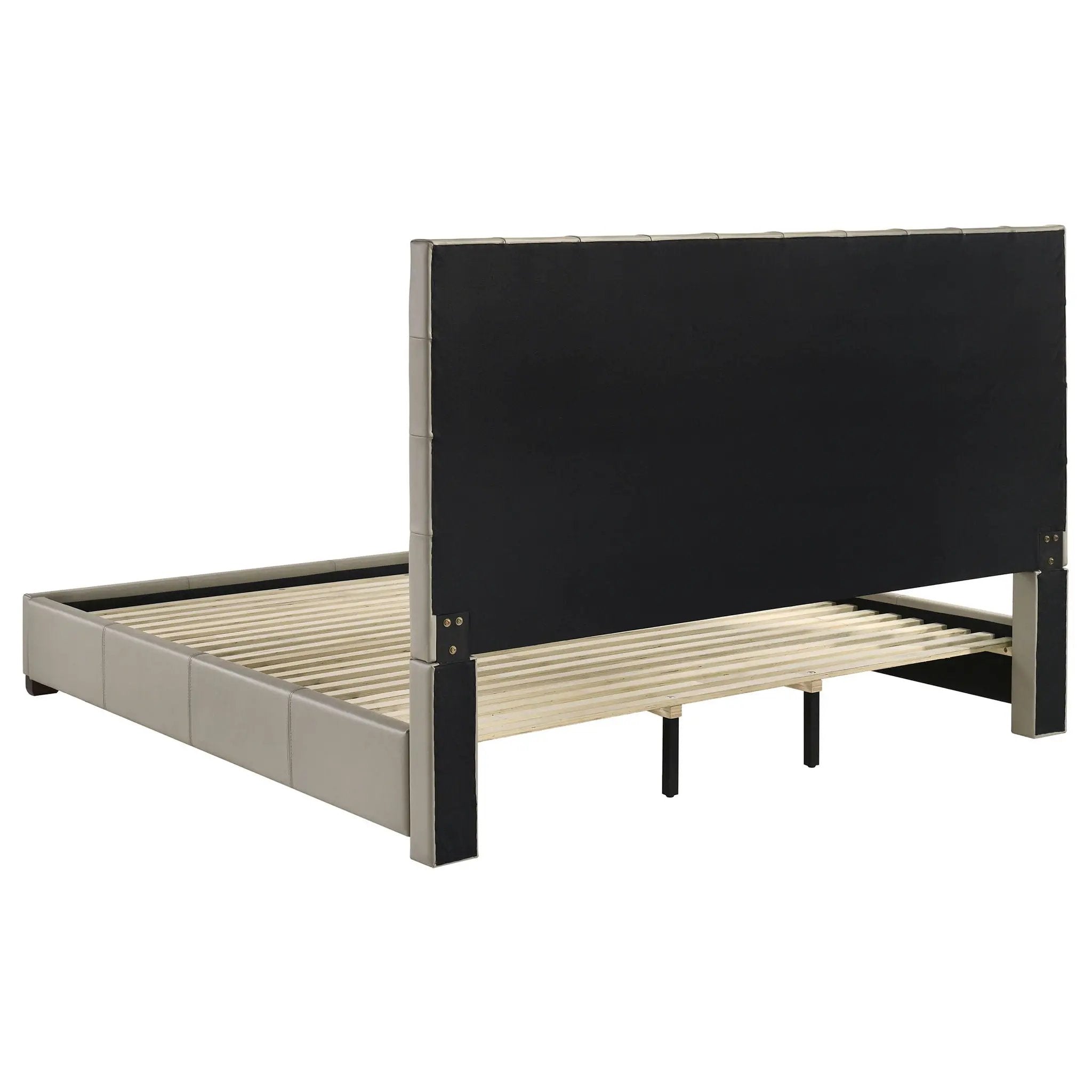Medley Genuine Leather Eastern King Platform Bed Tan by Unique Piece Furniture