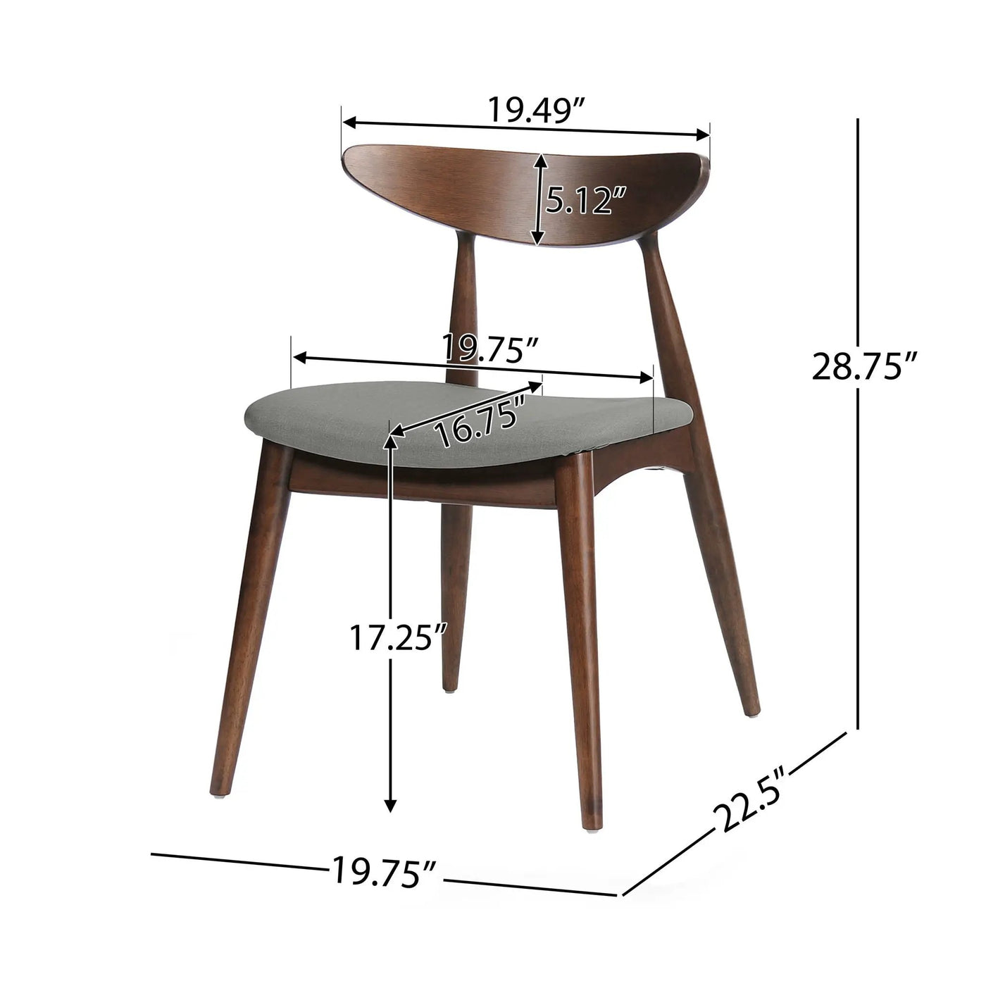 Retro Dining Chairs With Ergonomic Back (Set of 2) by HouseOfZazla
