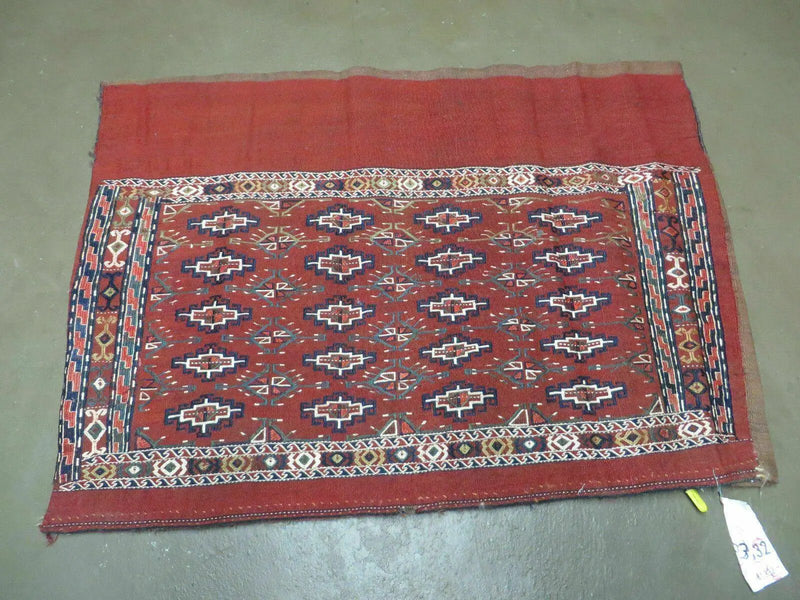 45" X 32" Antique Handmade Bokhara Turkoman Yomud Chuval Wool Rug Soumak NICE by Jewel Rugs