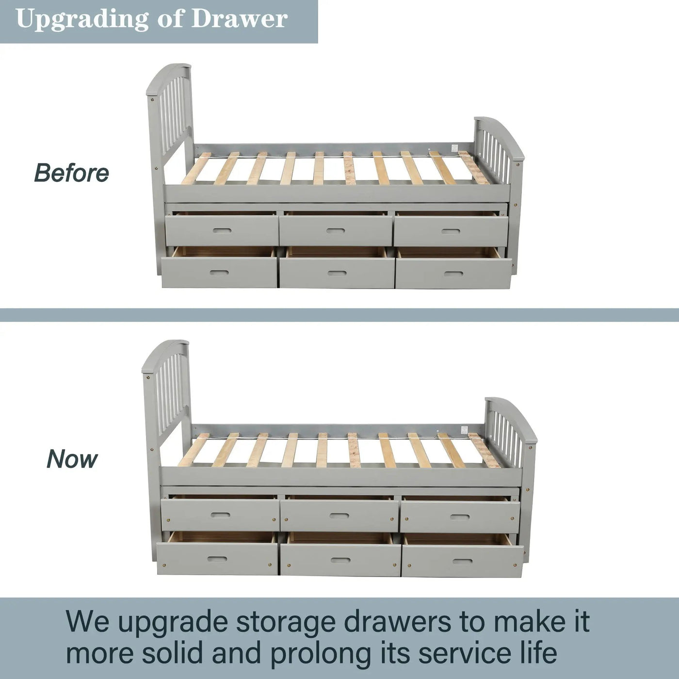 Platform Storage Bed Solid Wood Bed With 6 Drawers by HouseOfZazla