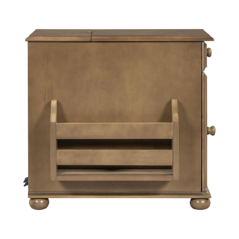 Vintage Flip Top Side Table With USB Ports by HouseOfZazla