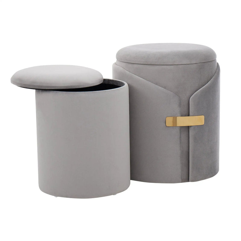 Dahlia - Contemporary / Glam Nesting Ottoman Set by Unique Piece Furniture