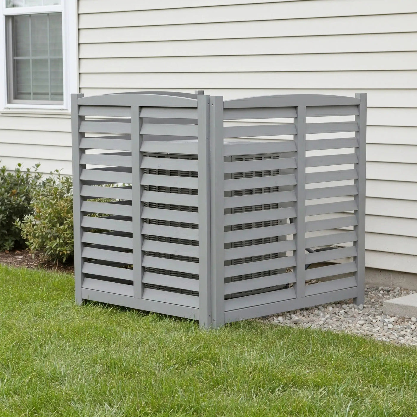 3 Panel Outdoor Wooden Air Conditioner Fence by HouseOfZazla