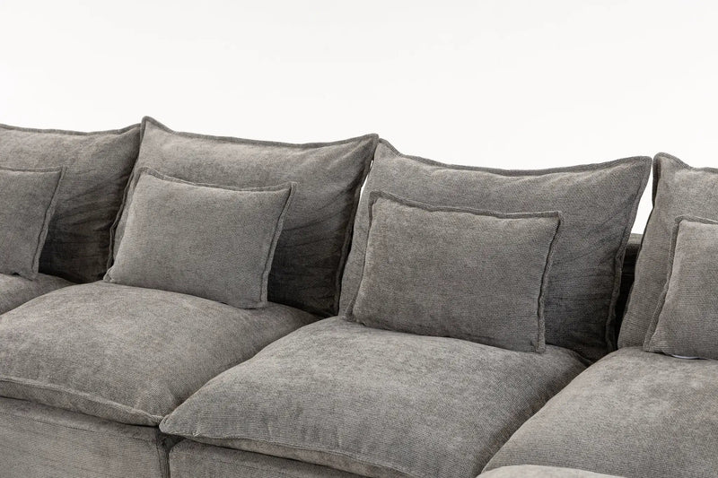 129.8" Width Modular Sectional Sofa with 2 Ottomans by HouseOfZazla
