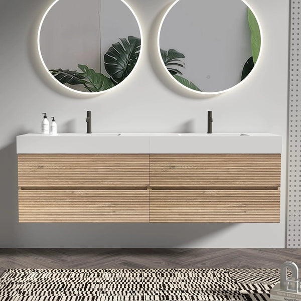 Grace 72" Bathroom Vanity with Silent DTC Soft-Closing Drawers