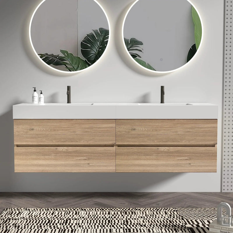 Grace 72" Bathroom Vanity with Silent DTC Soft-Closing Drawers by HouseOfZazla