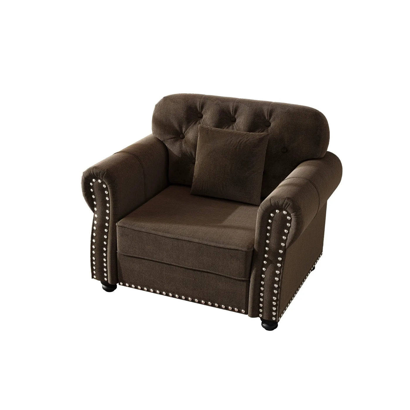 Sofa With Nailhead Trim And Rolled Armrests by HouseOfZazla