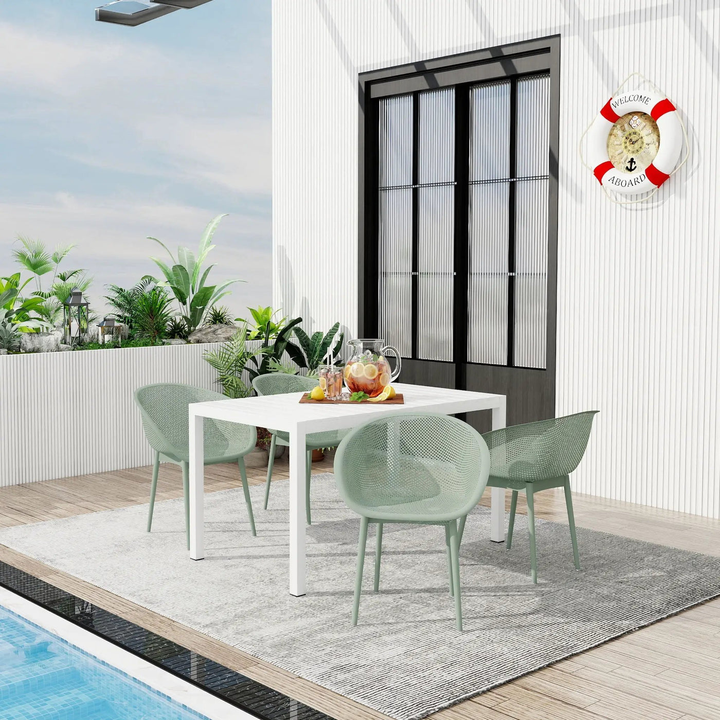4 Pack Lounge Chair Set With Long Table by HouseOfZazla