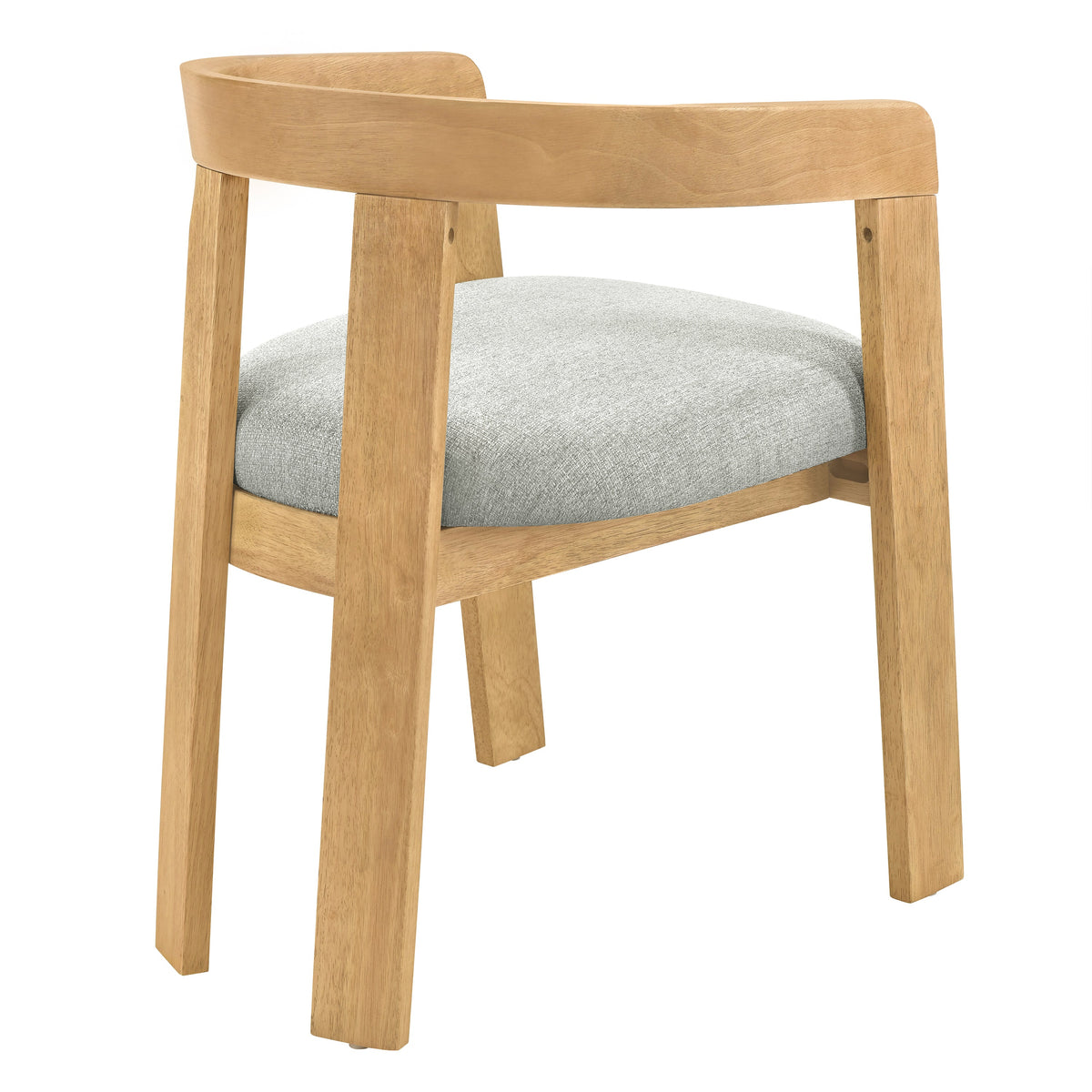 Modern Barrel Dining Chairs Set of 2 with Rubber Wood Frame - Grayish Green, photo 7 of 10