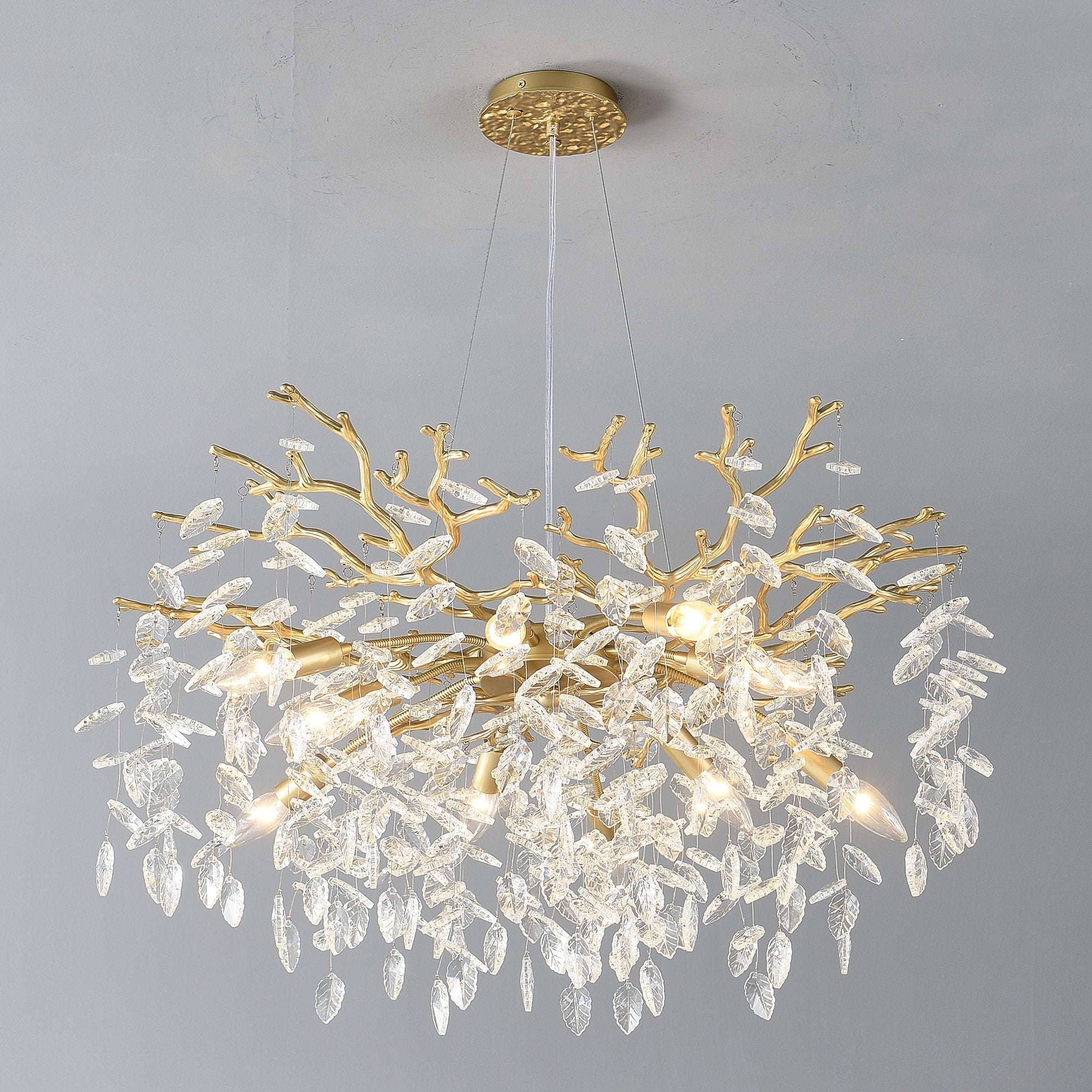 8-Light Crystal Gold Chandelier for Dining Room and Kitchen Island by HouseOfZazla