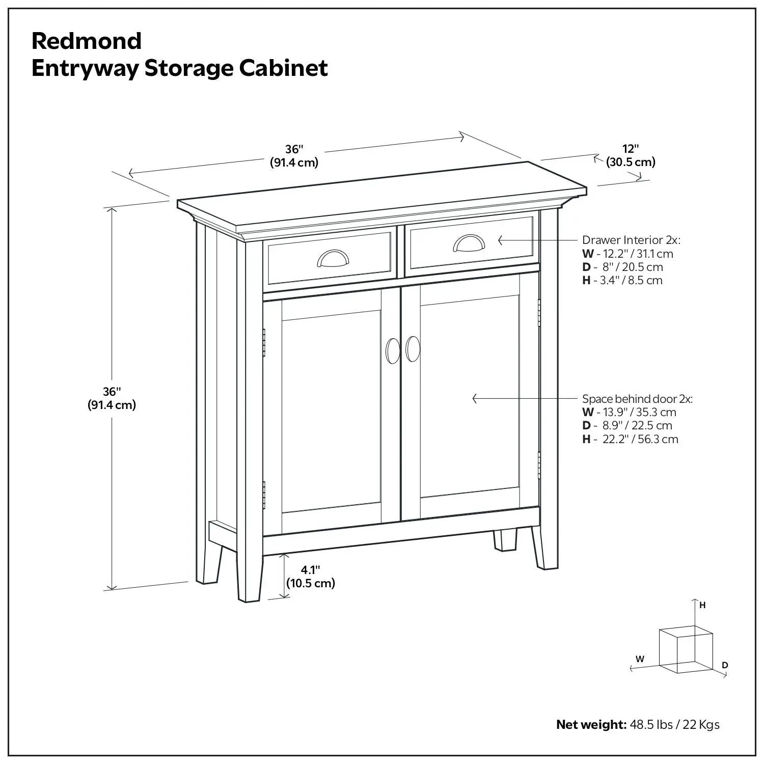 Redmond - Entryway Cabinet With Adjustable Shelves And Drawers - Brown by HouseOfZazla