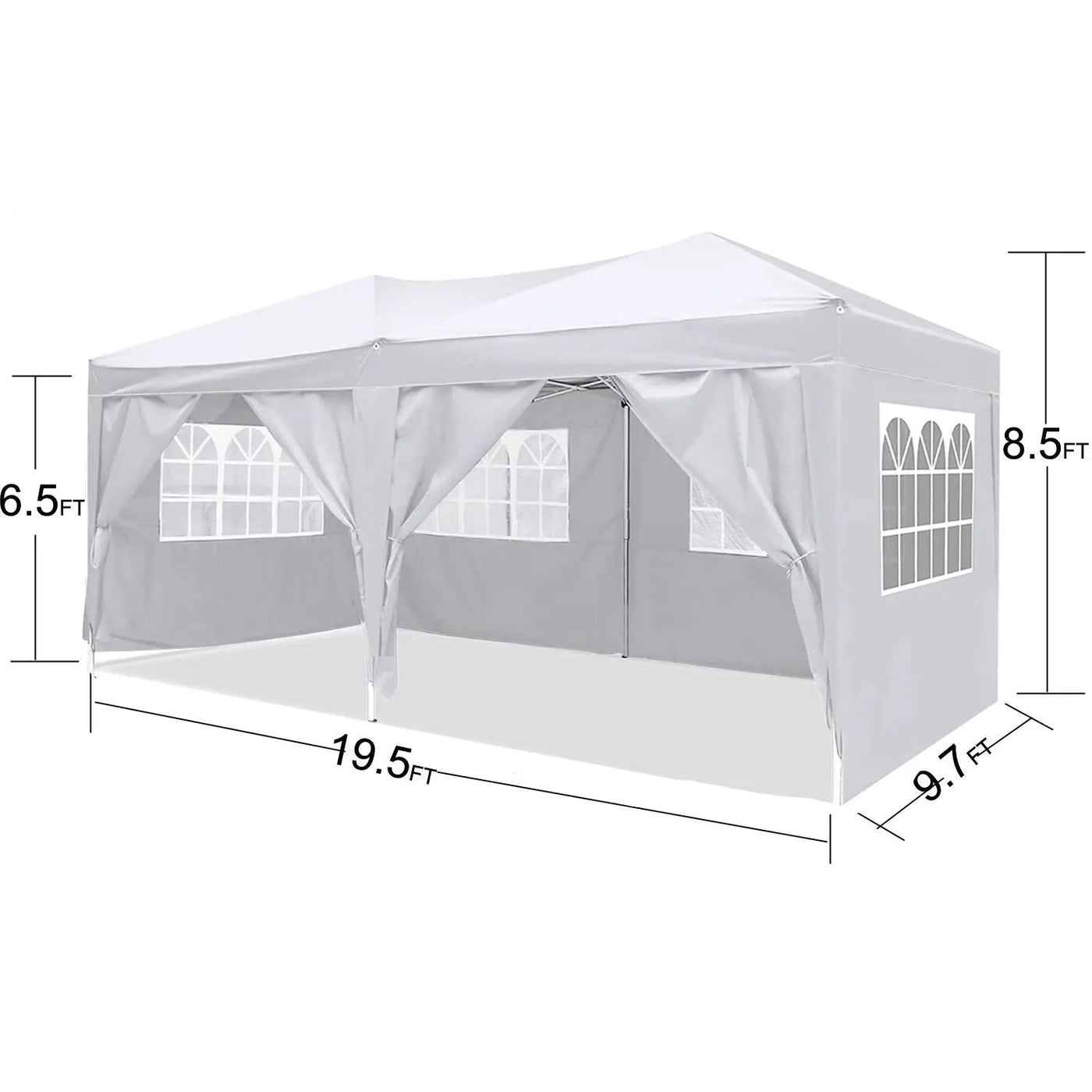 10'x20' EZ Pop Up Canopy Outdoor Portable Party Folding Tent with 6 Removable Sidewalls by HouseOfZazla