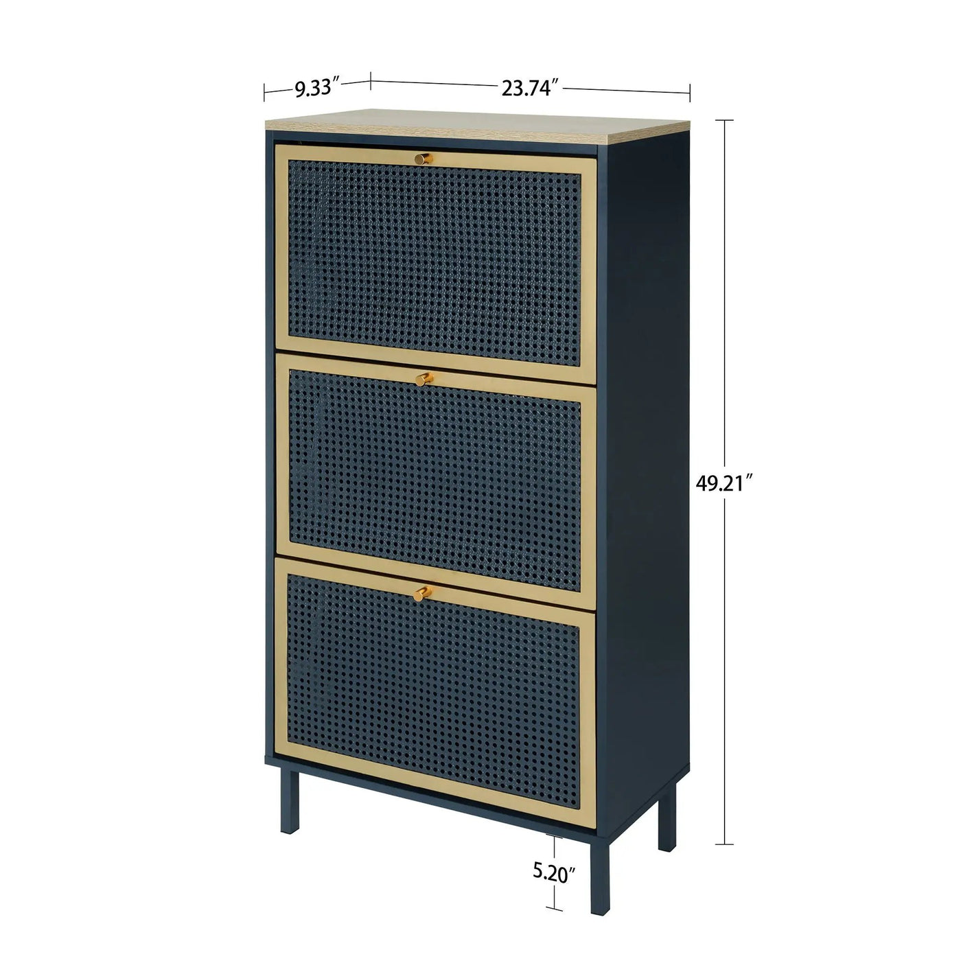 Modern Rattan 3 Door Shoe Rack Cabinet for Entryway by HouseOfZazla