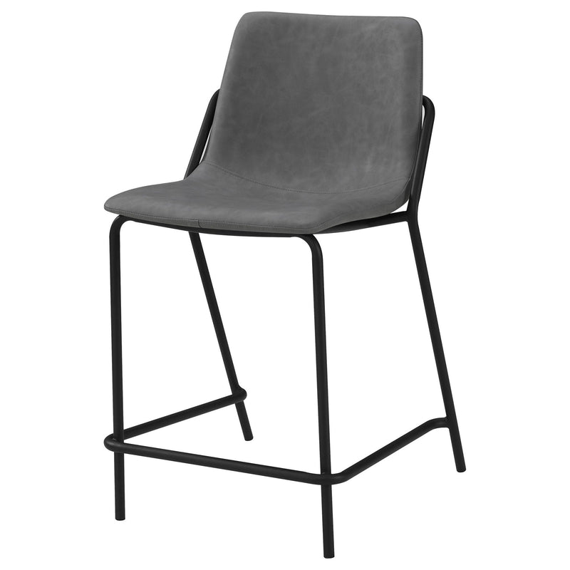 Counter Height Stools With Footrest (Set of 2) - Gray / Black by HouseOfZazla