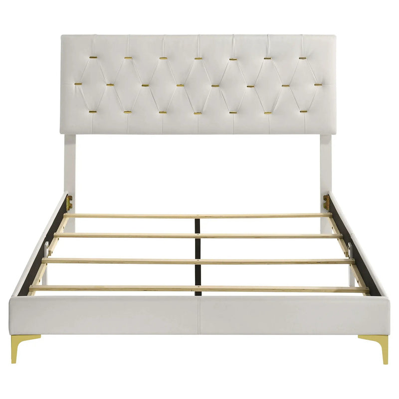 Kendall Upholstered Queen Panel Bed White by Unique Piece Furniture