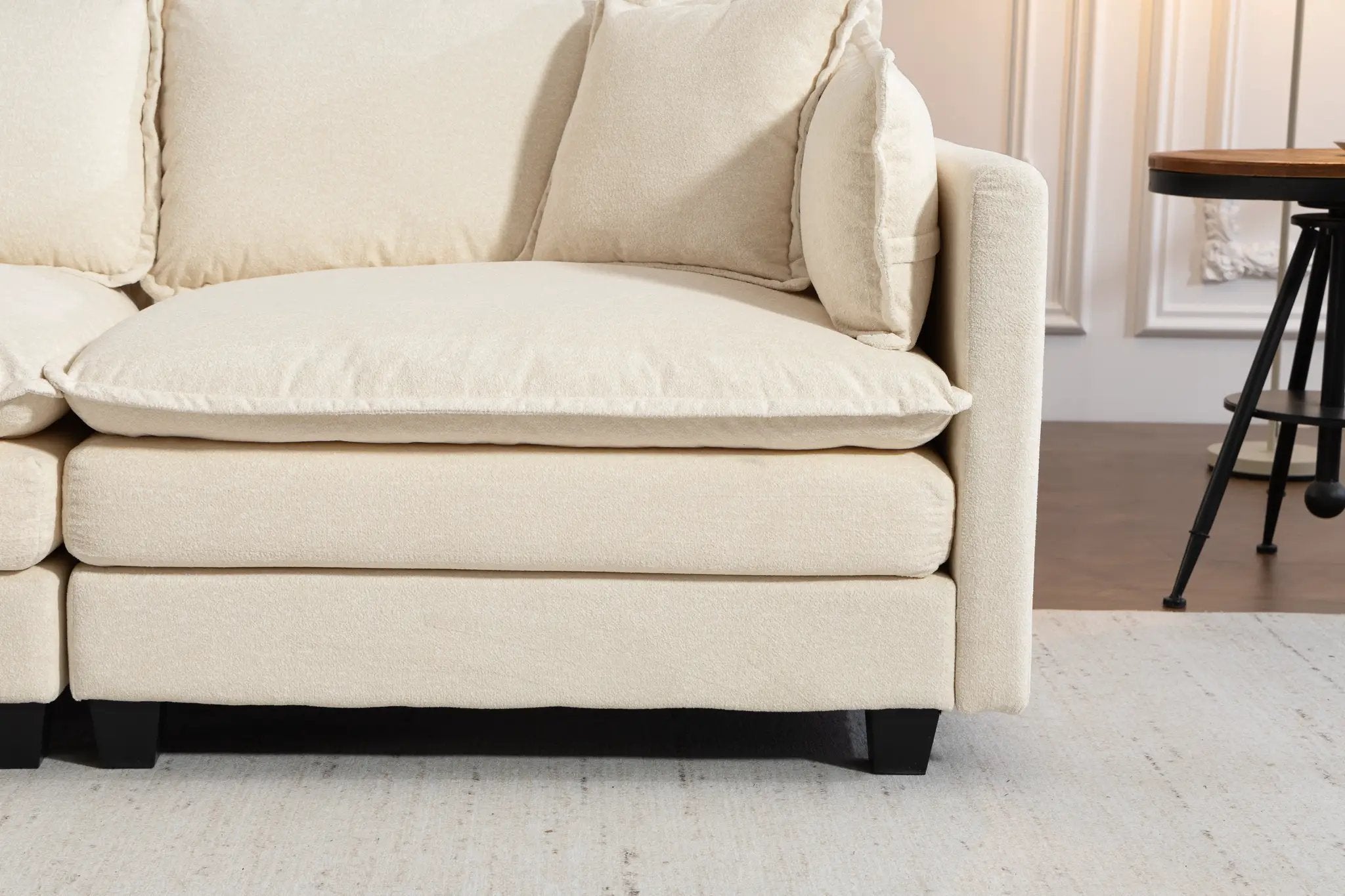 Modern 2-Seats Sectional Sofa with Waist Pillows by HouseOfZazla